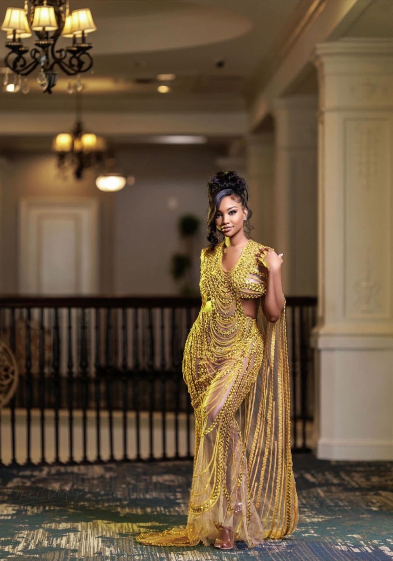 Gold Goddess Elegant Dress