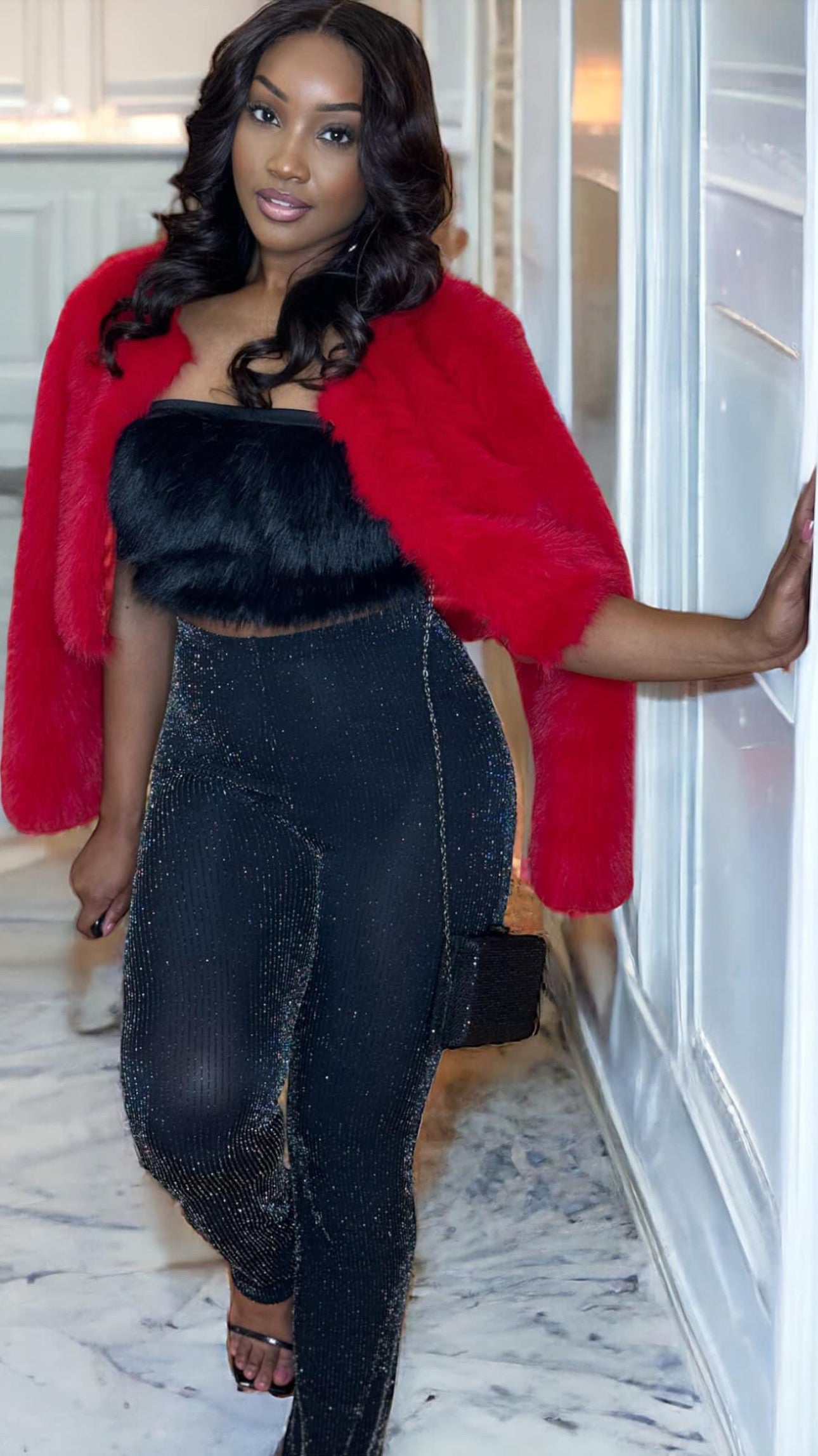 Red and Black Fur Coats