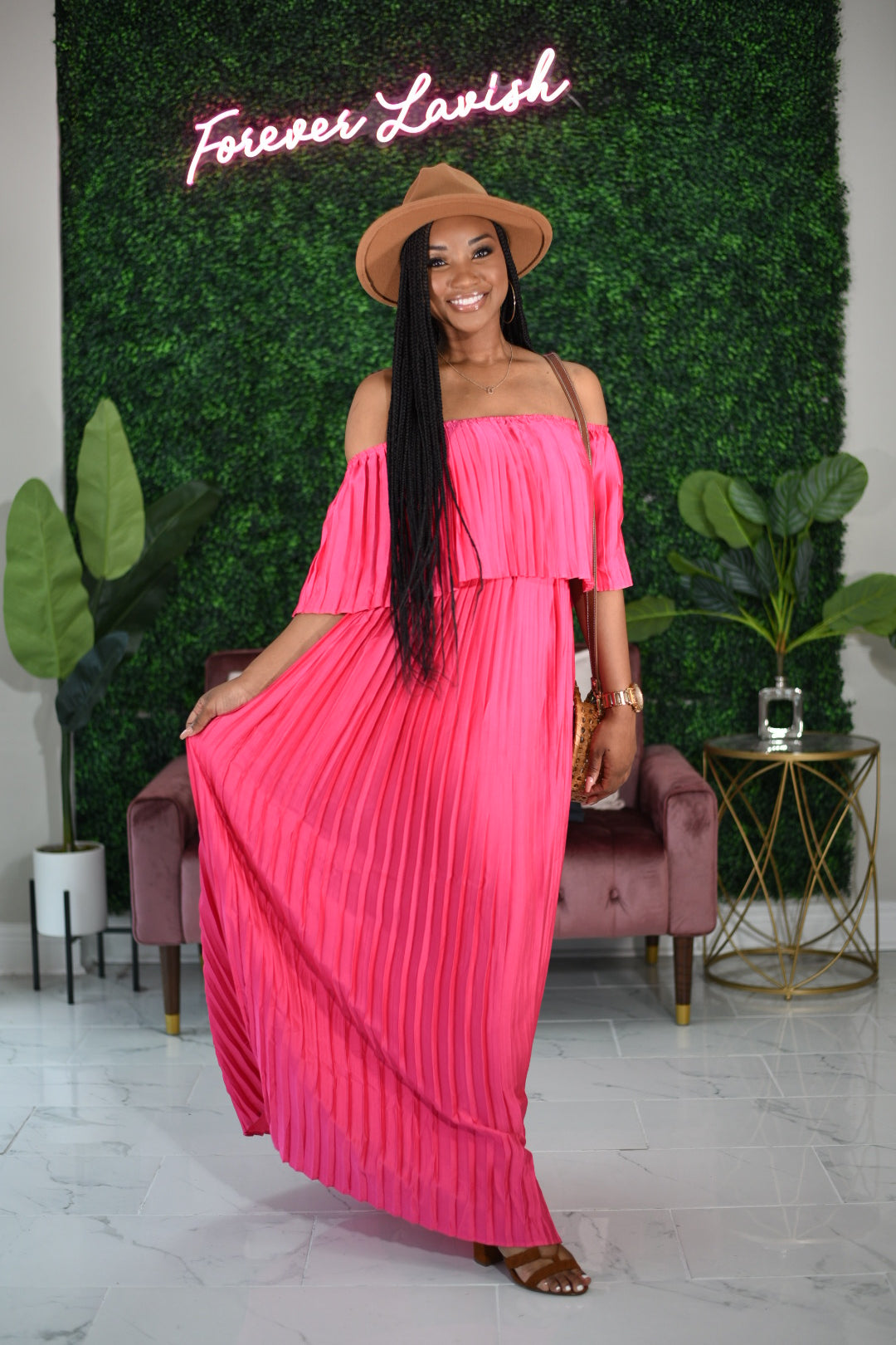 Hot Pink Maxi Dress(RESTOCK)