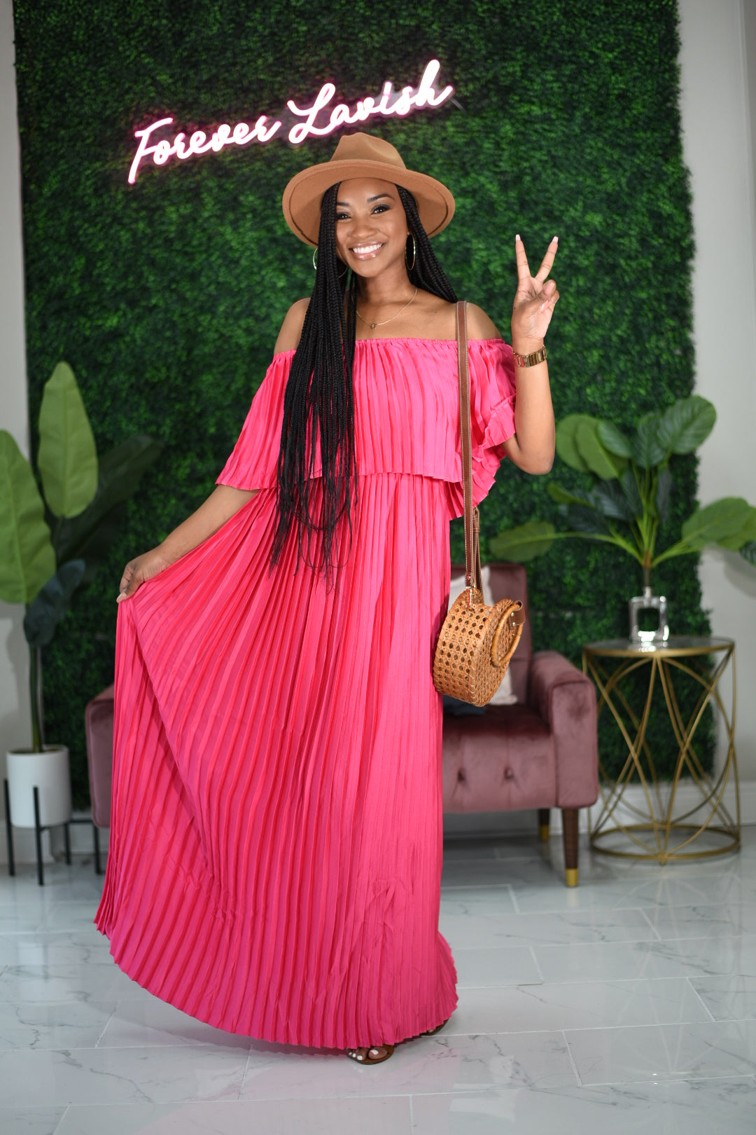 Hot Pink Maxi Dress(RESTOCK)