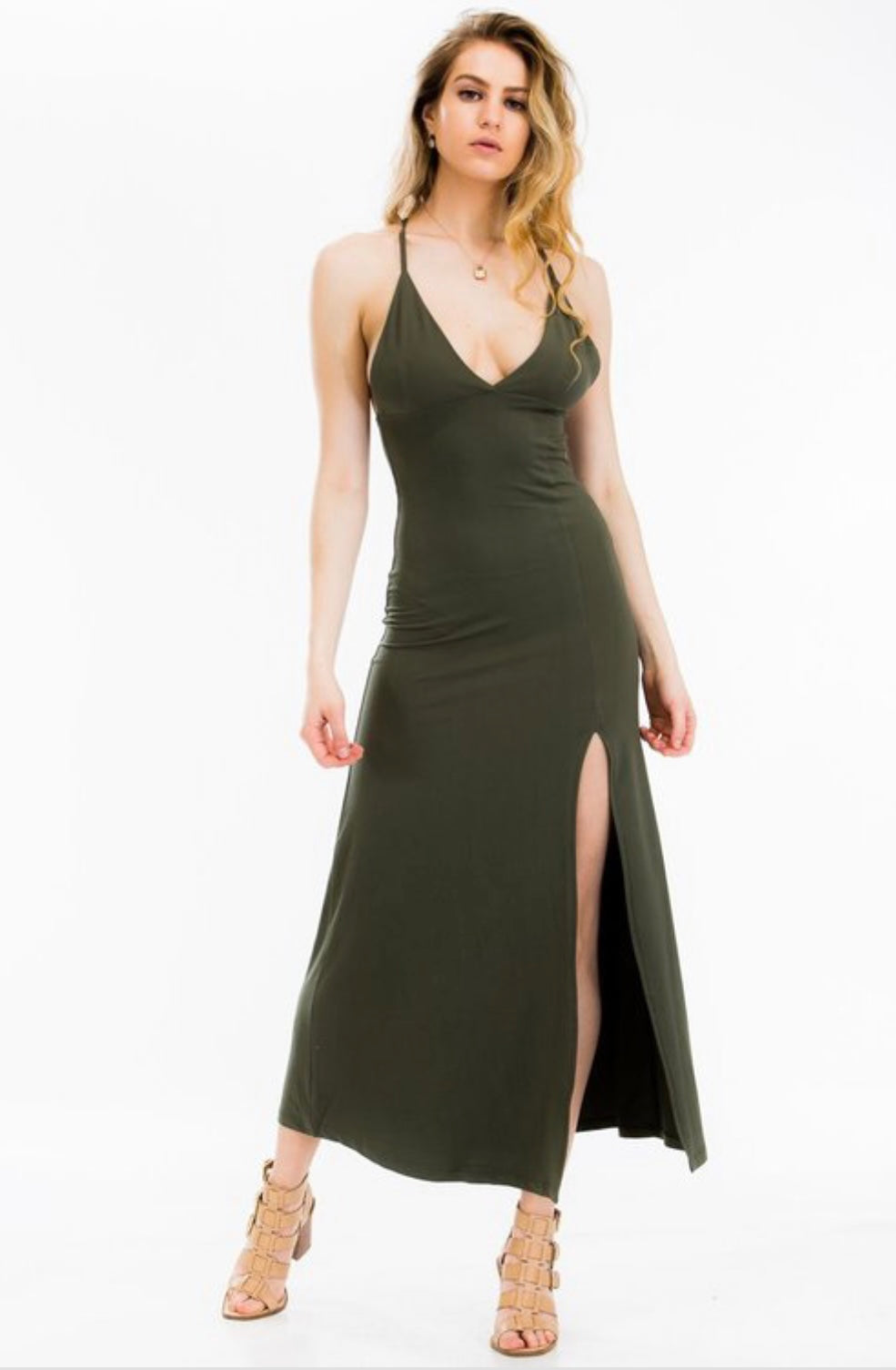 Deep V cut Maxi With Split