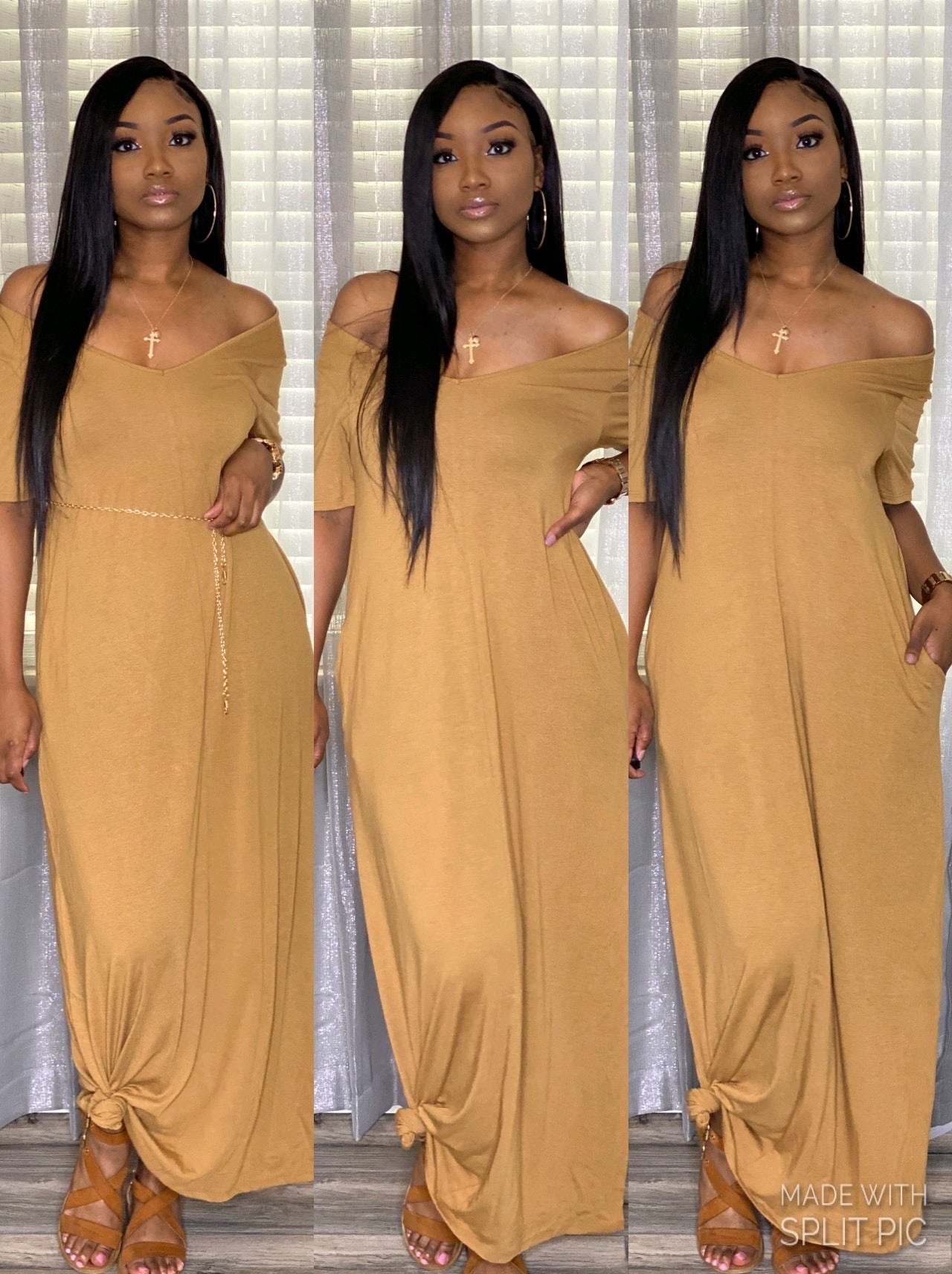 Camel Comfy Maxi Dress