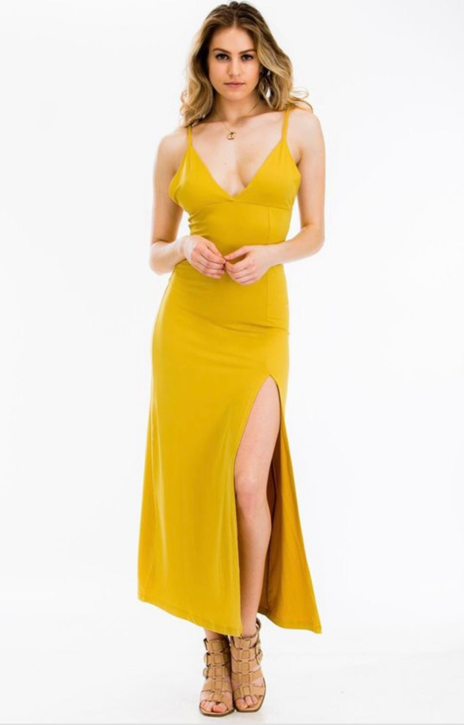 Deep V cut Maxi With Split