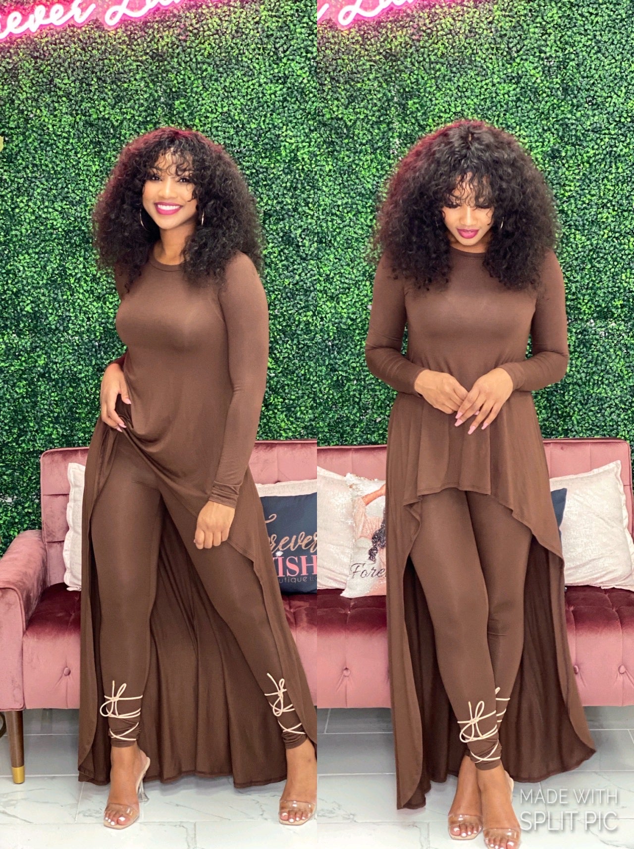 Brown Runway Legging Set