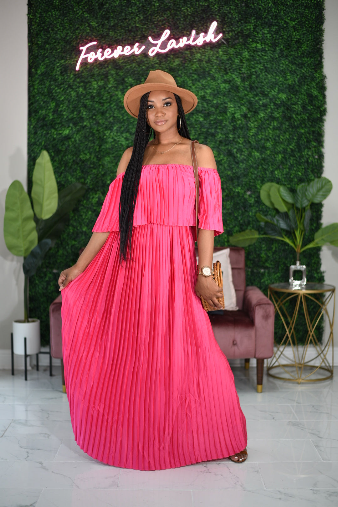 Hot Pink Maxi Dress(RESTOCK)