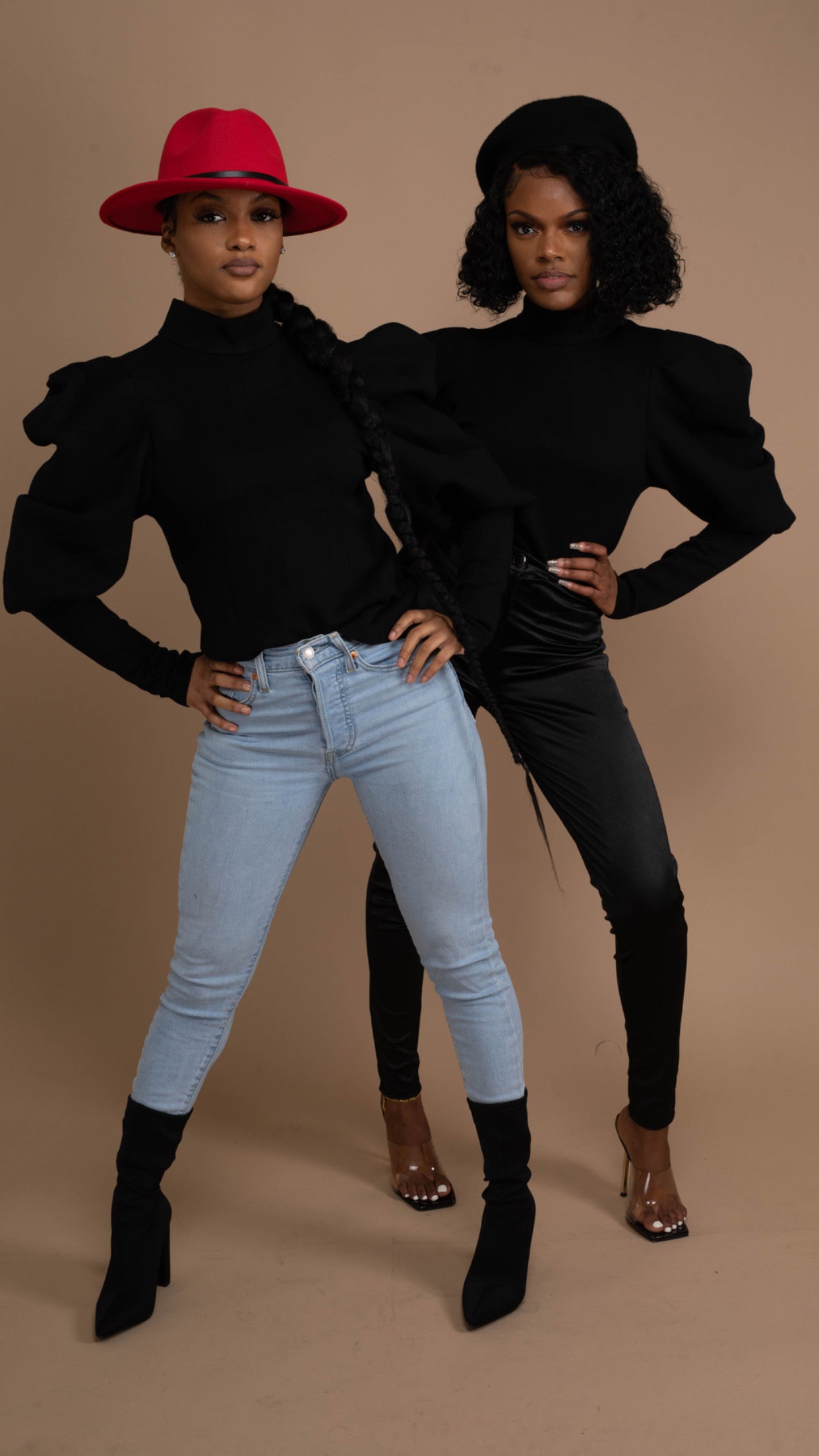 Black Puff Sleeve Bossy Top