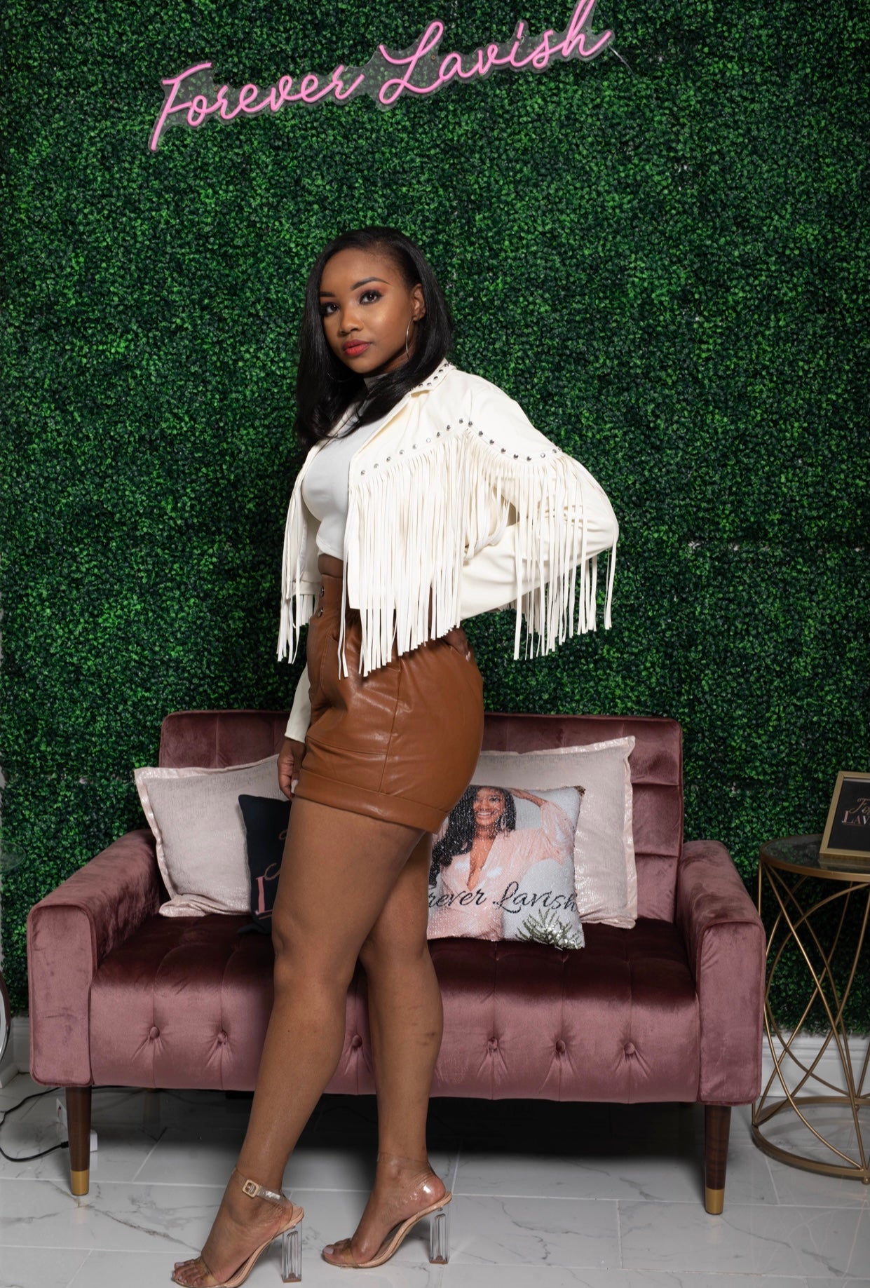 Ivory Fringe Crop Jacket