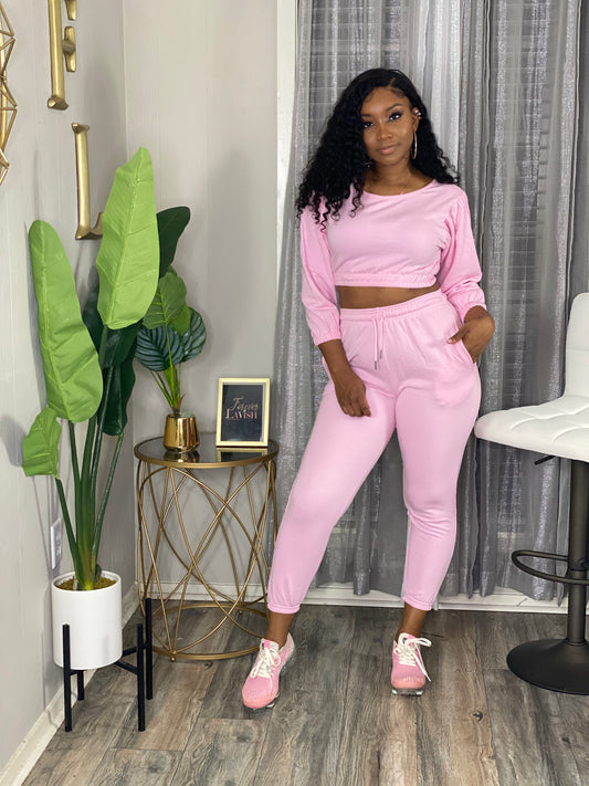 Aleane Pink Jogger Set