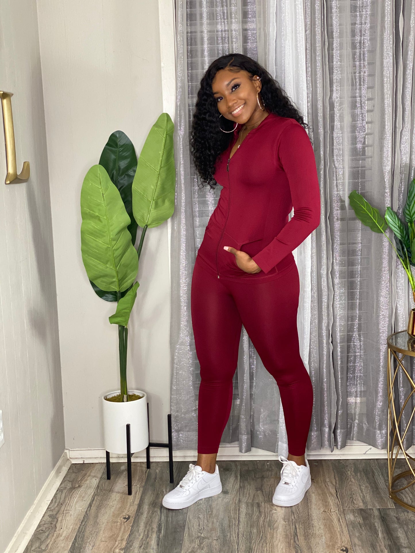 Burgundy Legging Tracksuit