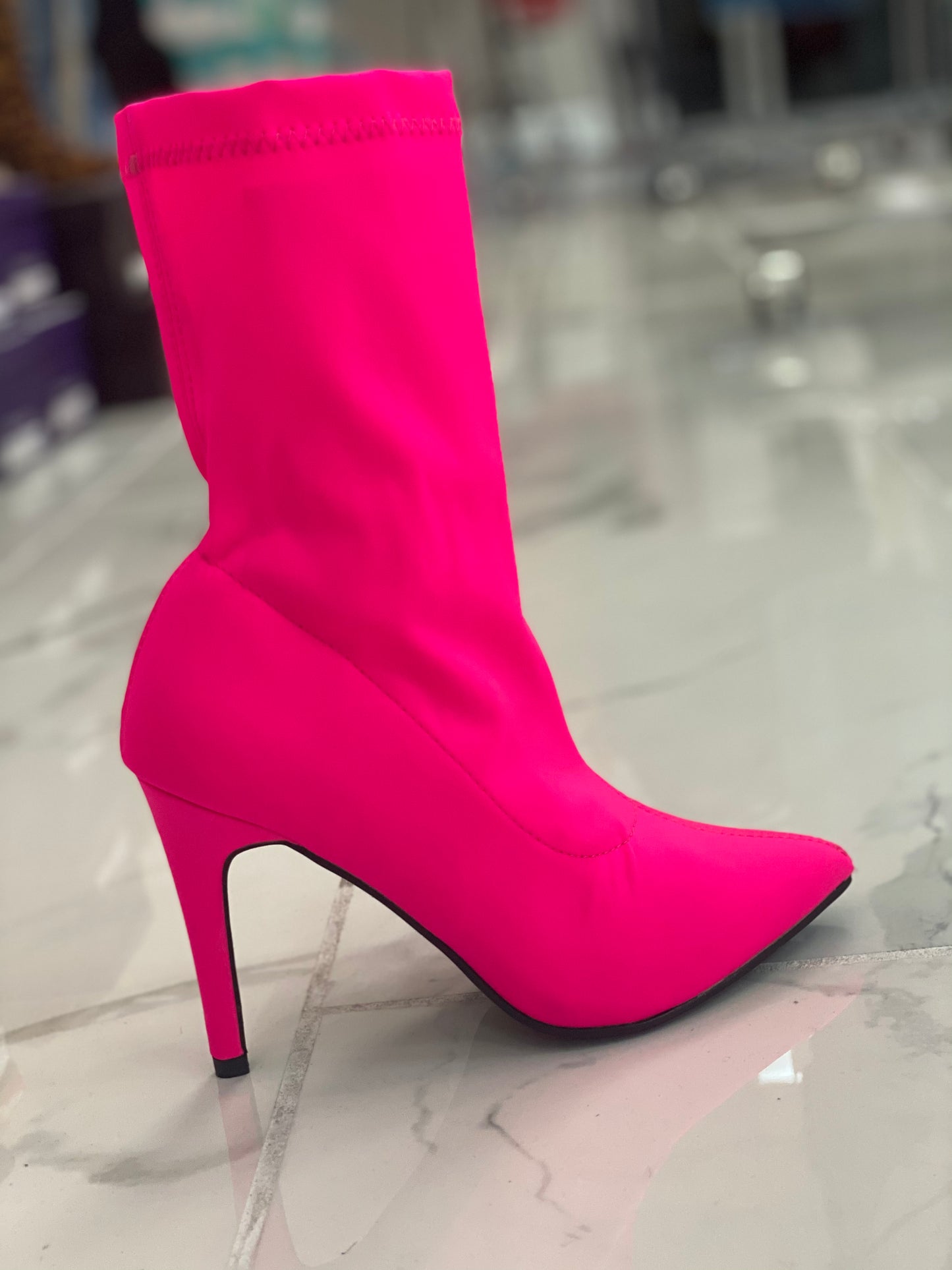 Hot pink booties