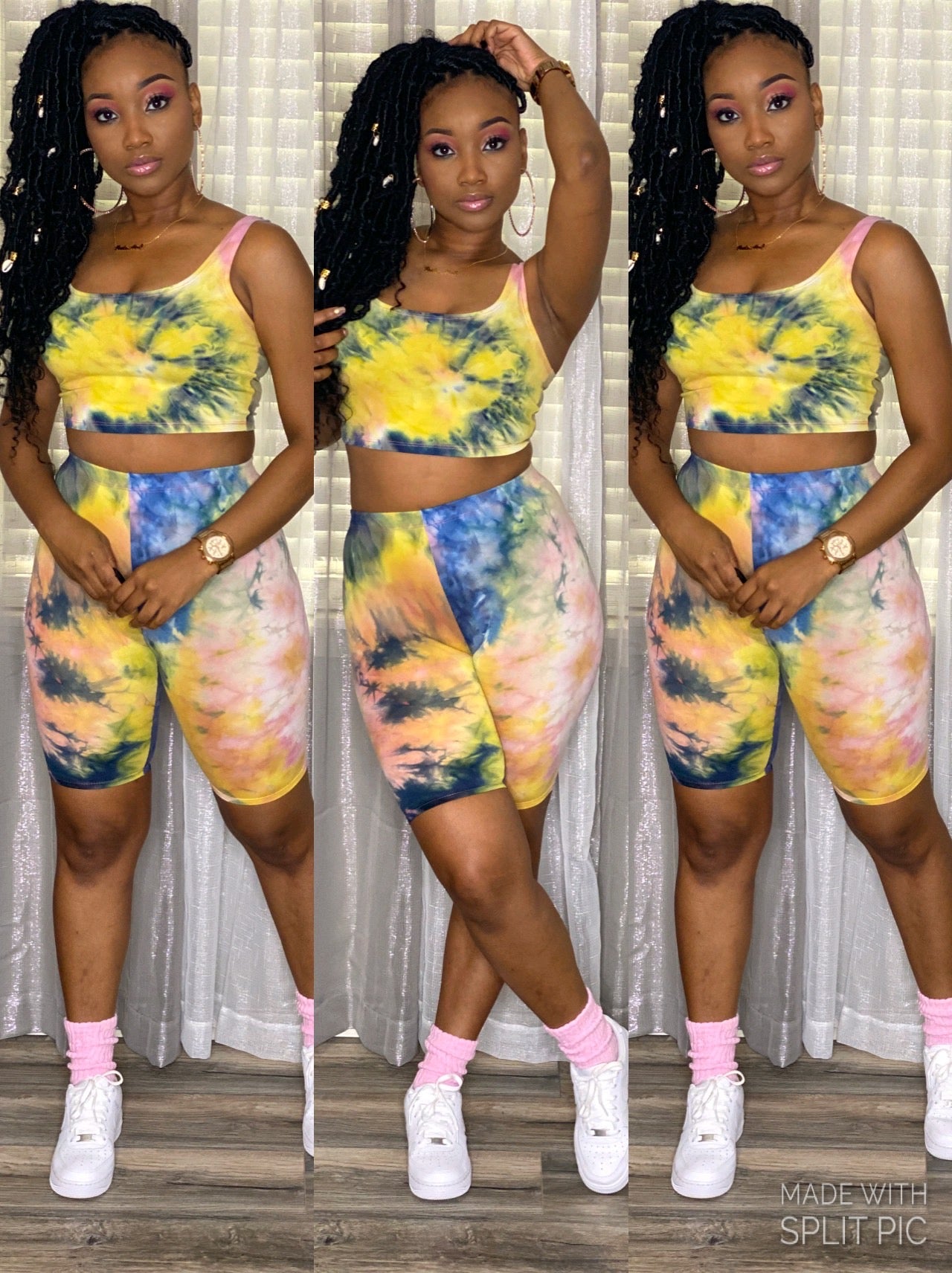 Tie-dye Biker Set