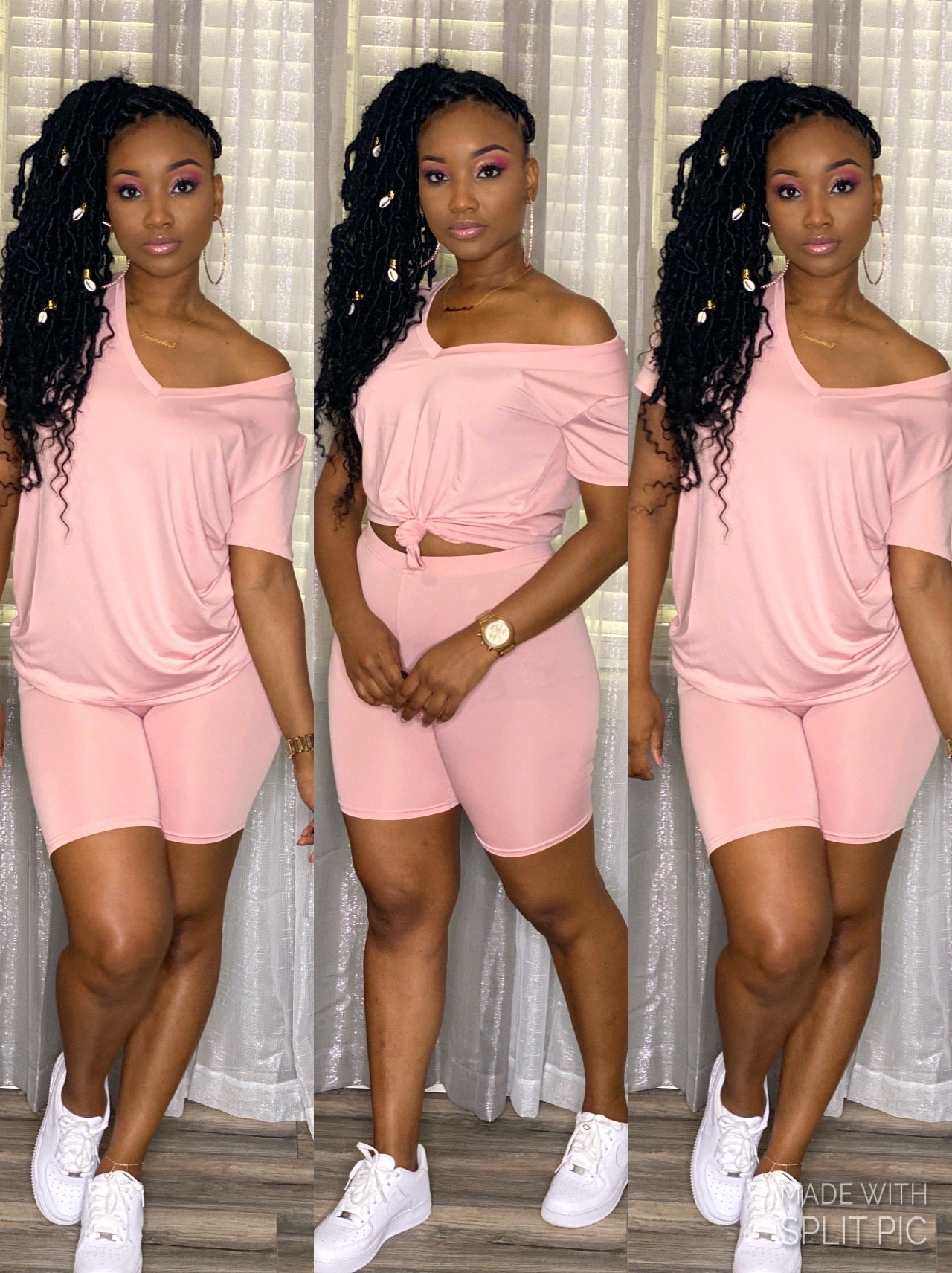 Light Pink Biker Set