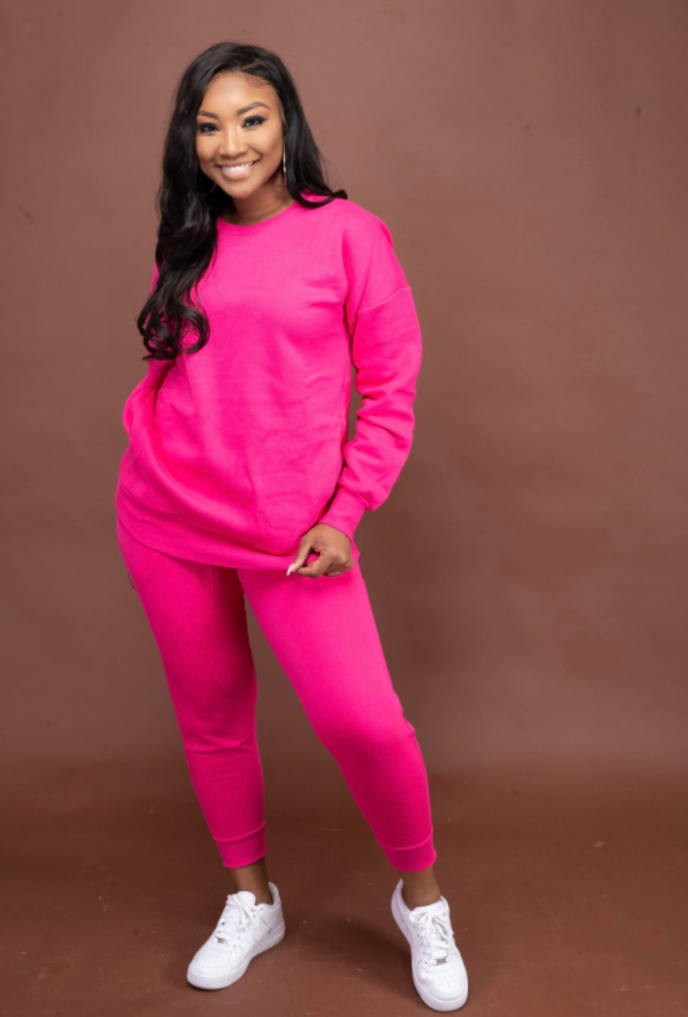 Hot Pink Basic Jogger Set