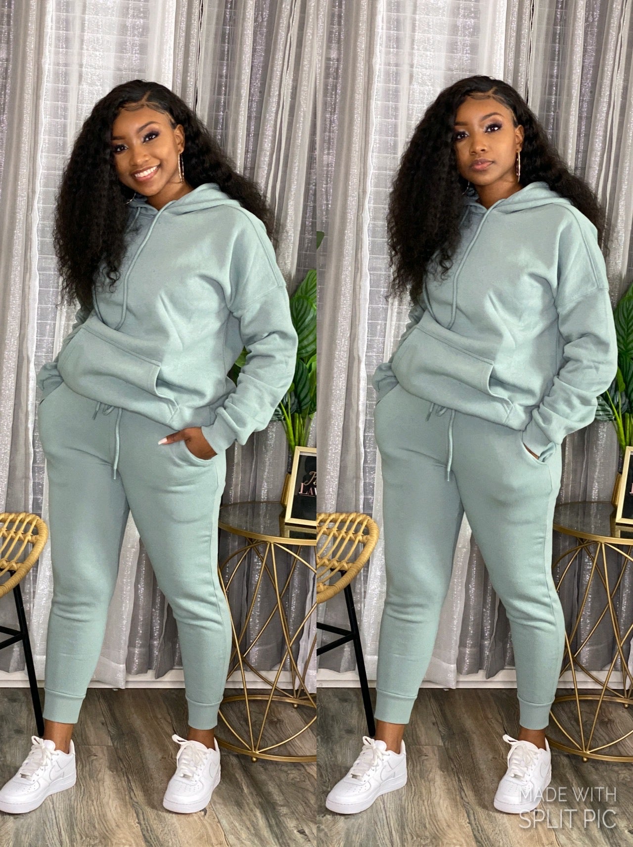 Mint Pull Over Jogger Set