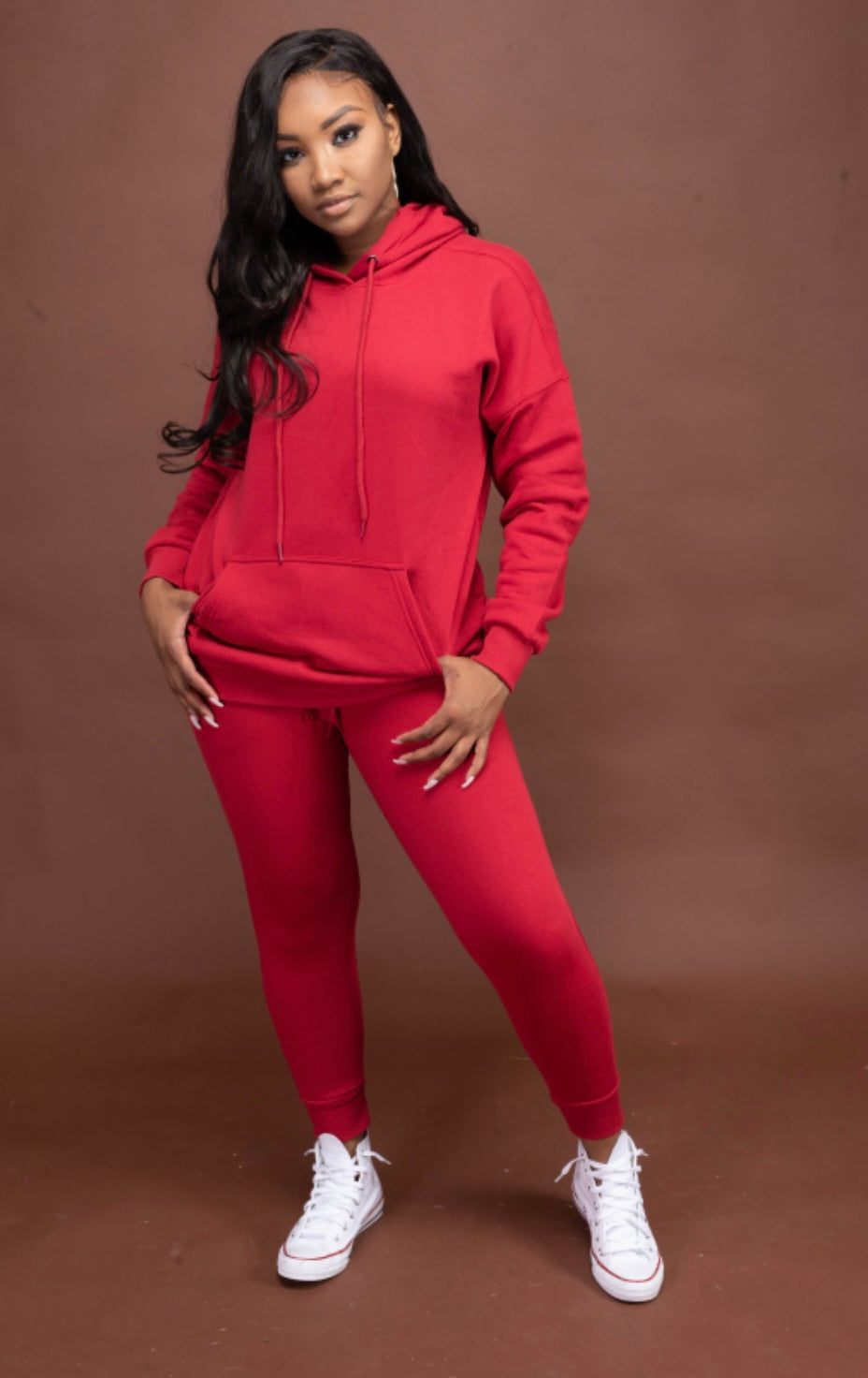 Red Hoodie Jogger Set