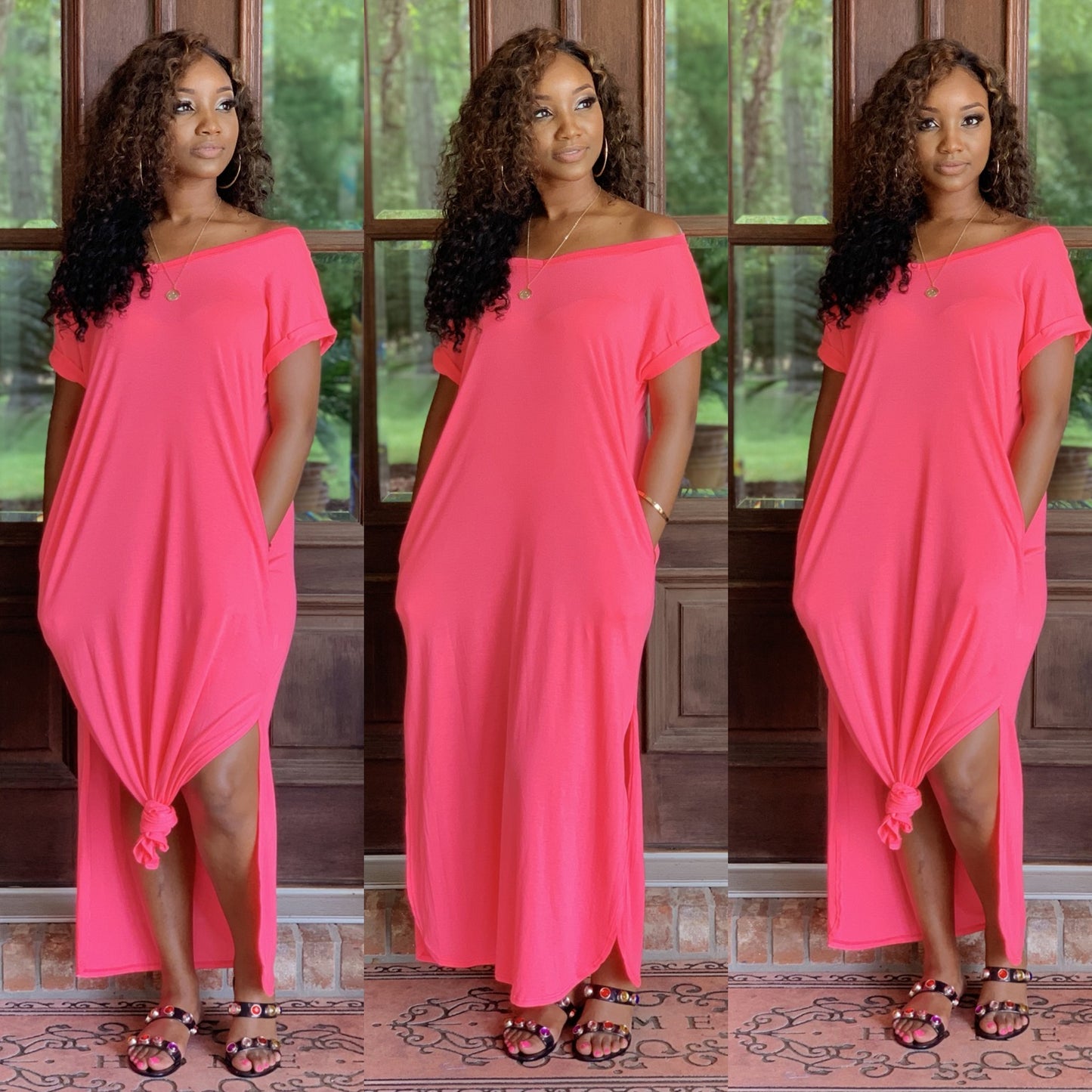 Neon Pink Maxi Dress