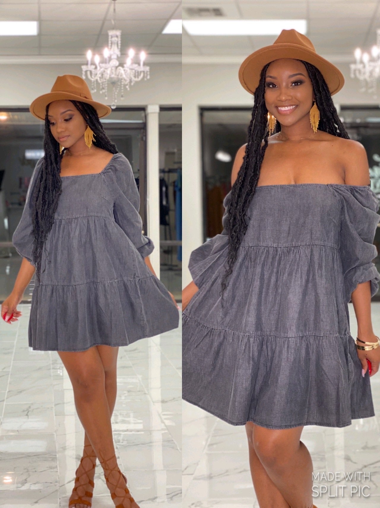 Denim Ruffle Dress