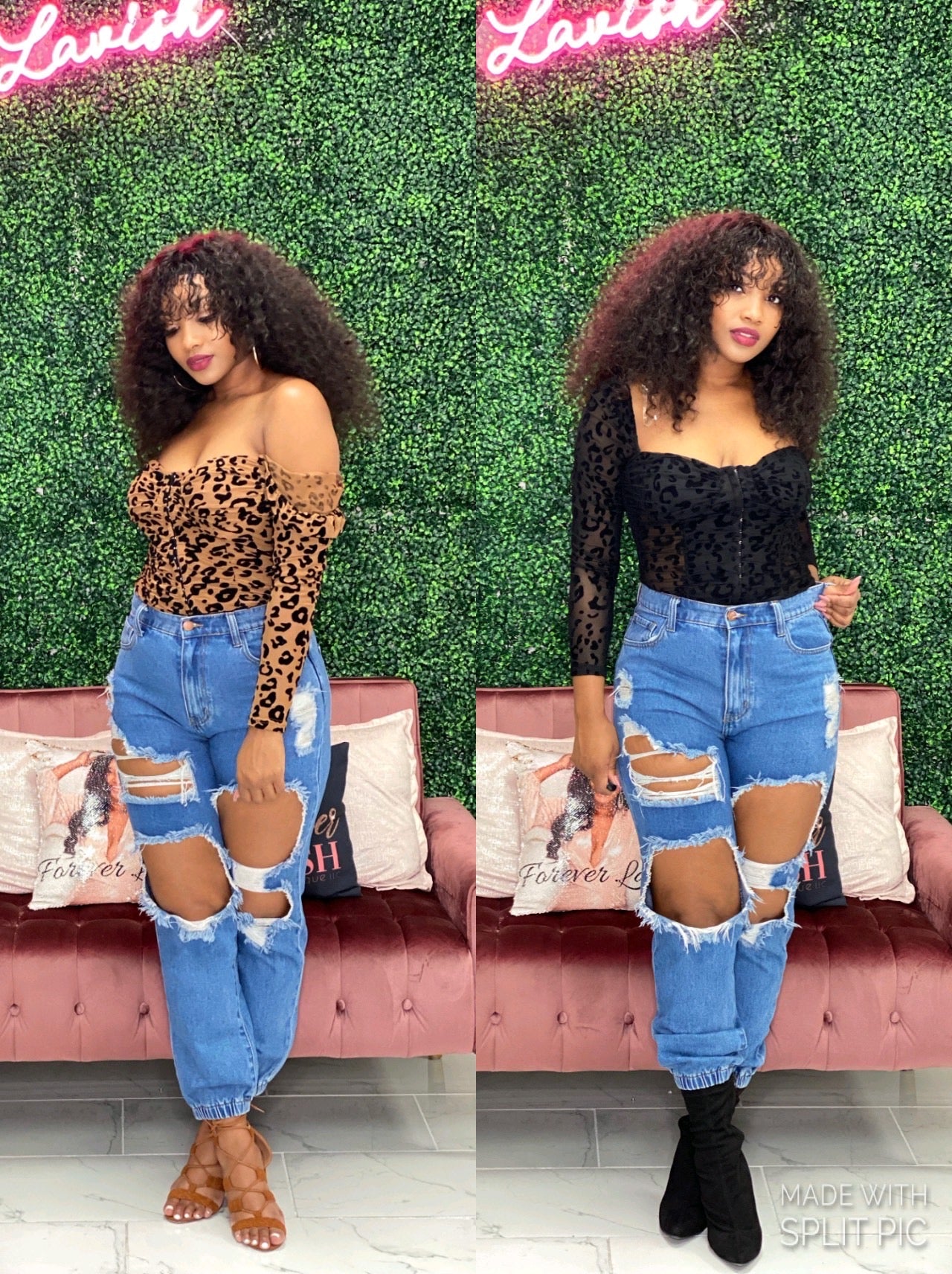 Leopard Body Suit Tops