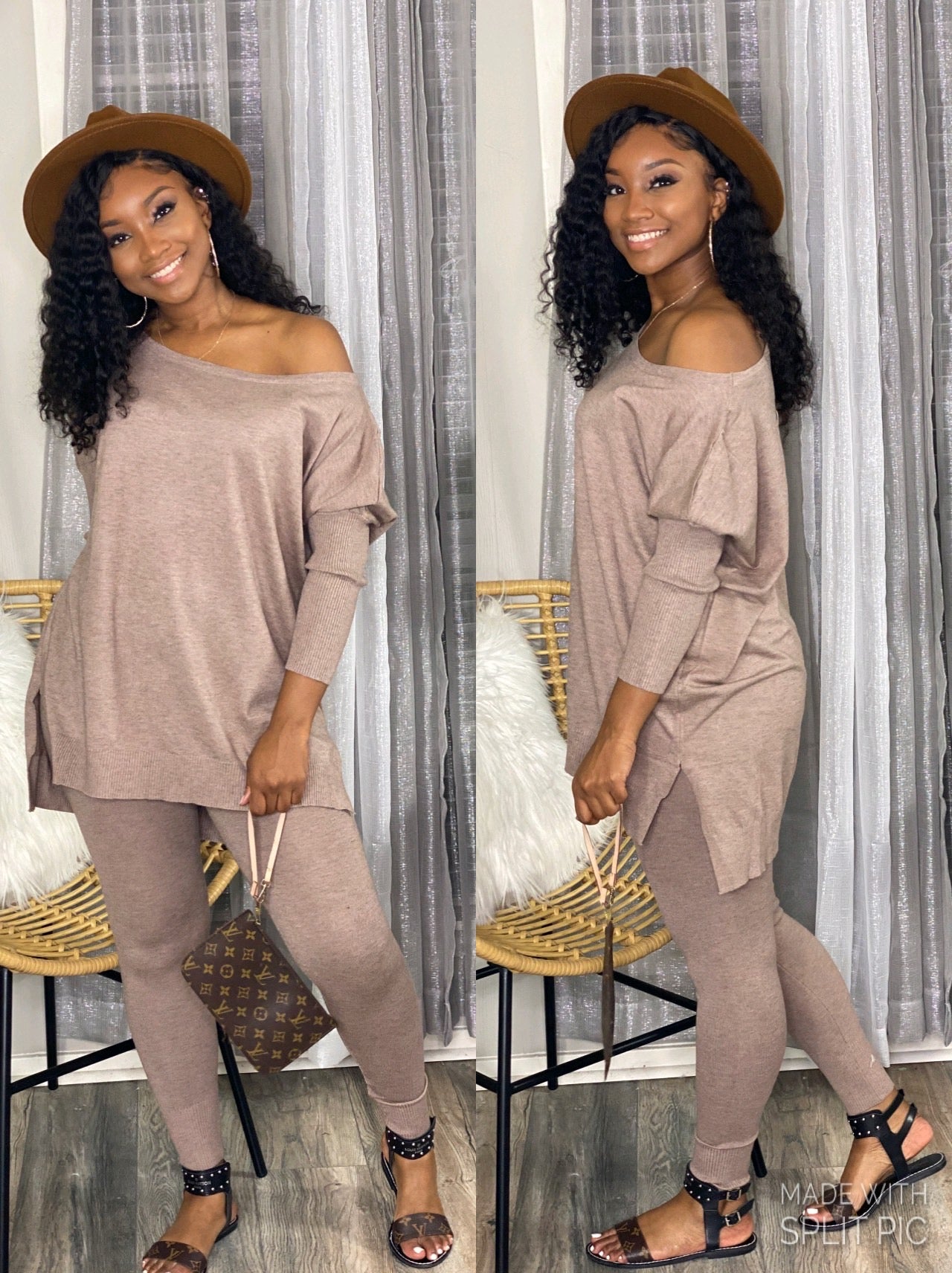 Mocha Oversized Sweater Set