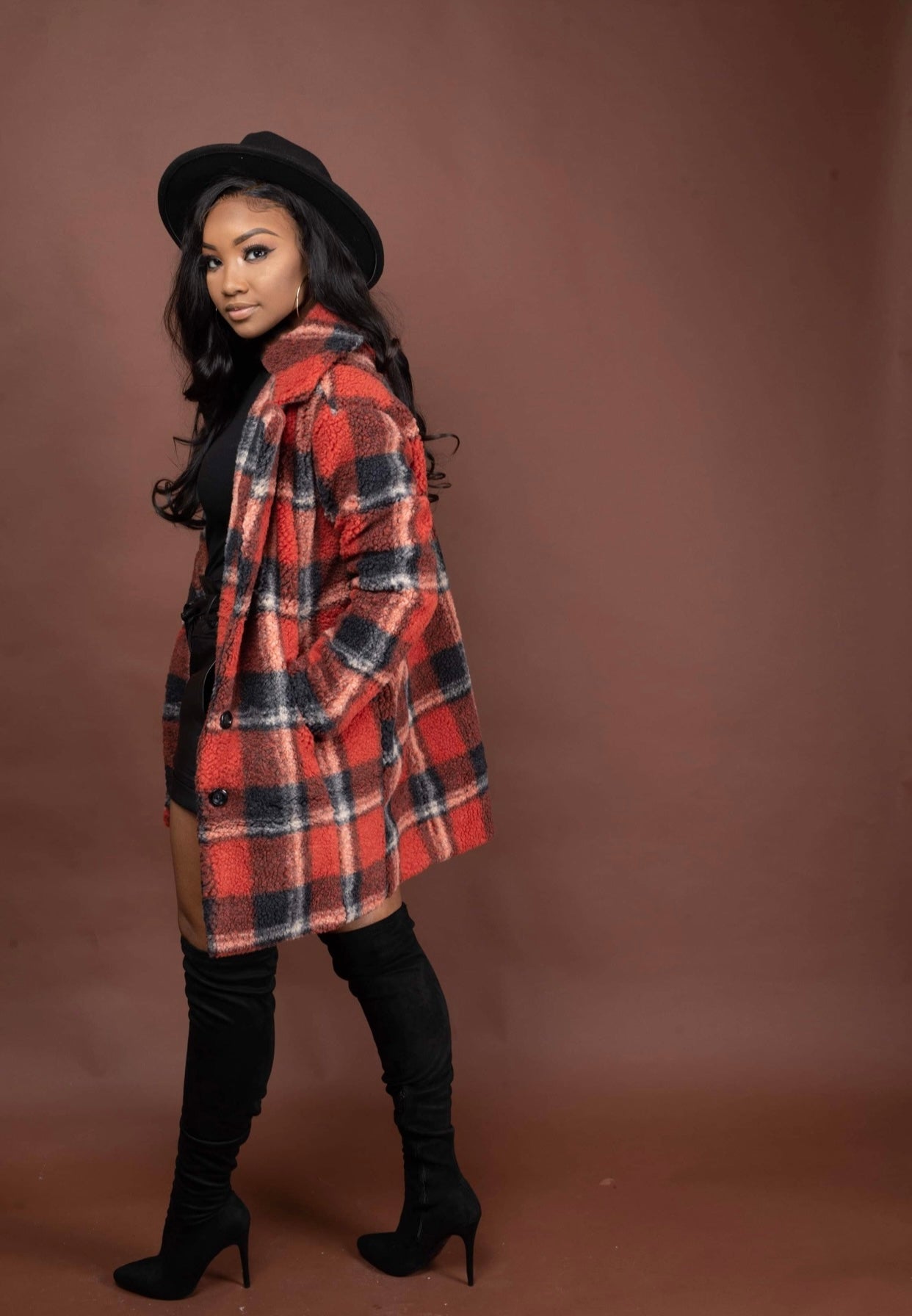 Red Plaid Coat