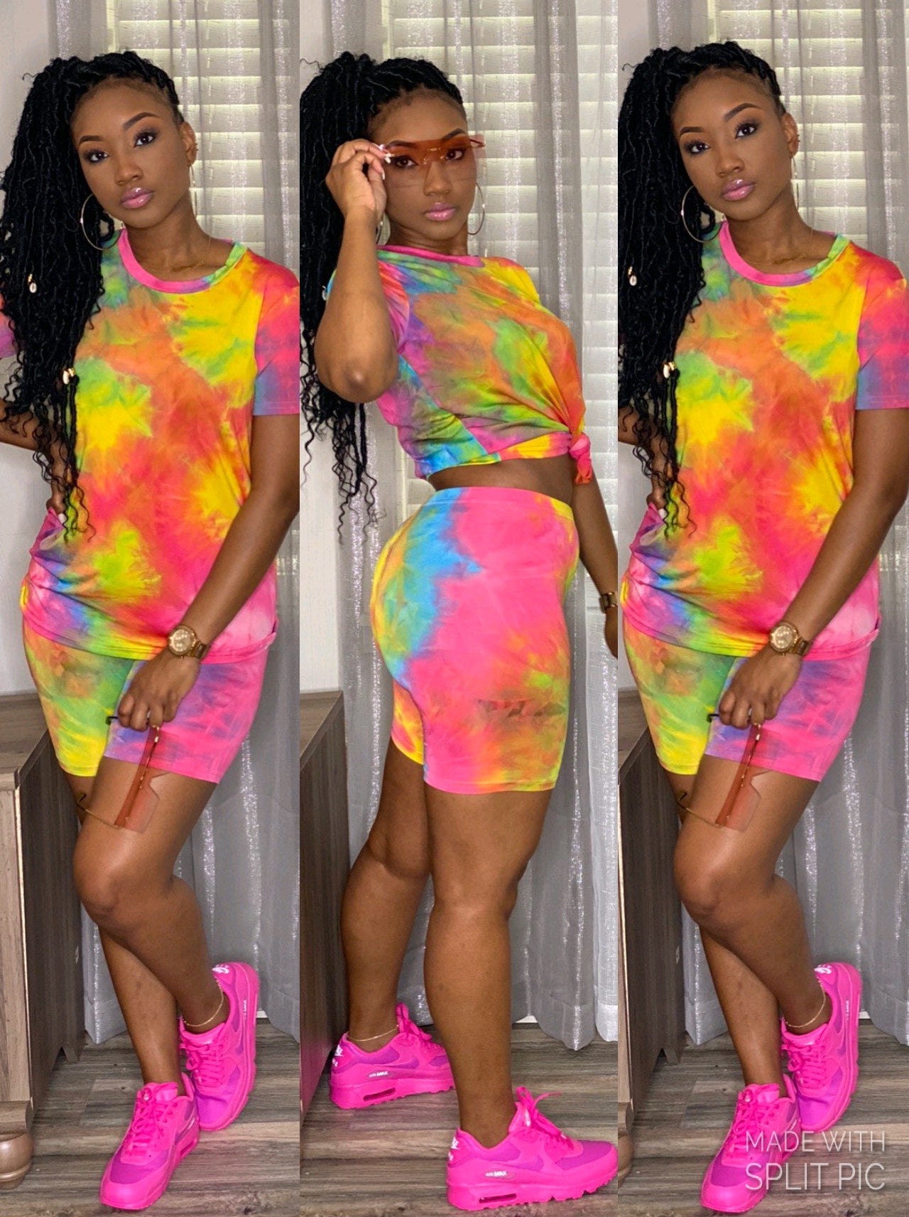 Rainbow Tie Dye Biker Set(RESTOCK)