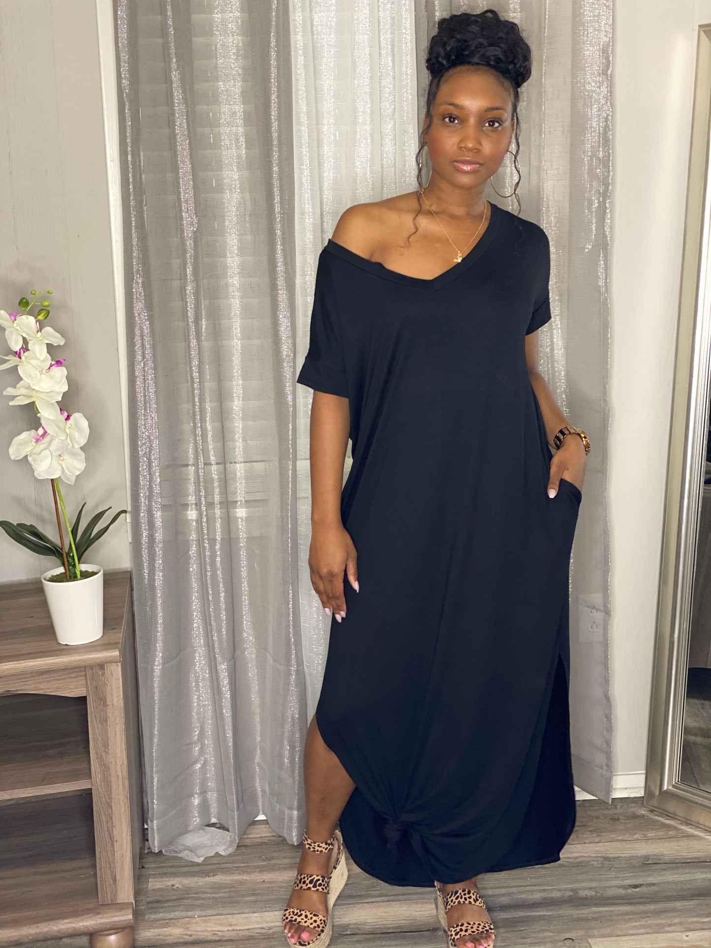 Black Comfy Maxi Dress